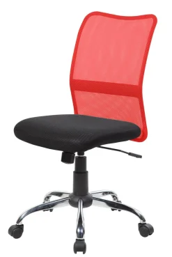 Sedia con ruote Maysak, 57x46h90/100 cm, Nero e Rosso<Dmora Cheap