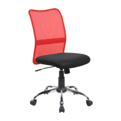 Sedia con ruote Maysak, 57x46h90/100 cm, Nero e Rosso<Dmora Cheap