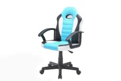 Sedia con ruote Miranda, 56x55h89/100 cm, Azzurro e Bianco<Dmora Cheap