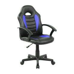 Sedia con ruote Miranda, 56x55h89/100 cm, Nero e Blu<Dmora Cheap