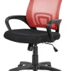 Sedia con ruote Reticolo, 59x54h90/100 cm, Nero e Rosso<Dmora Online