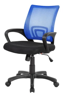 Sedia con ruote Reticolo, 59x54h90/100 cm, Nero e Blu<Dmora Hot