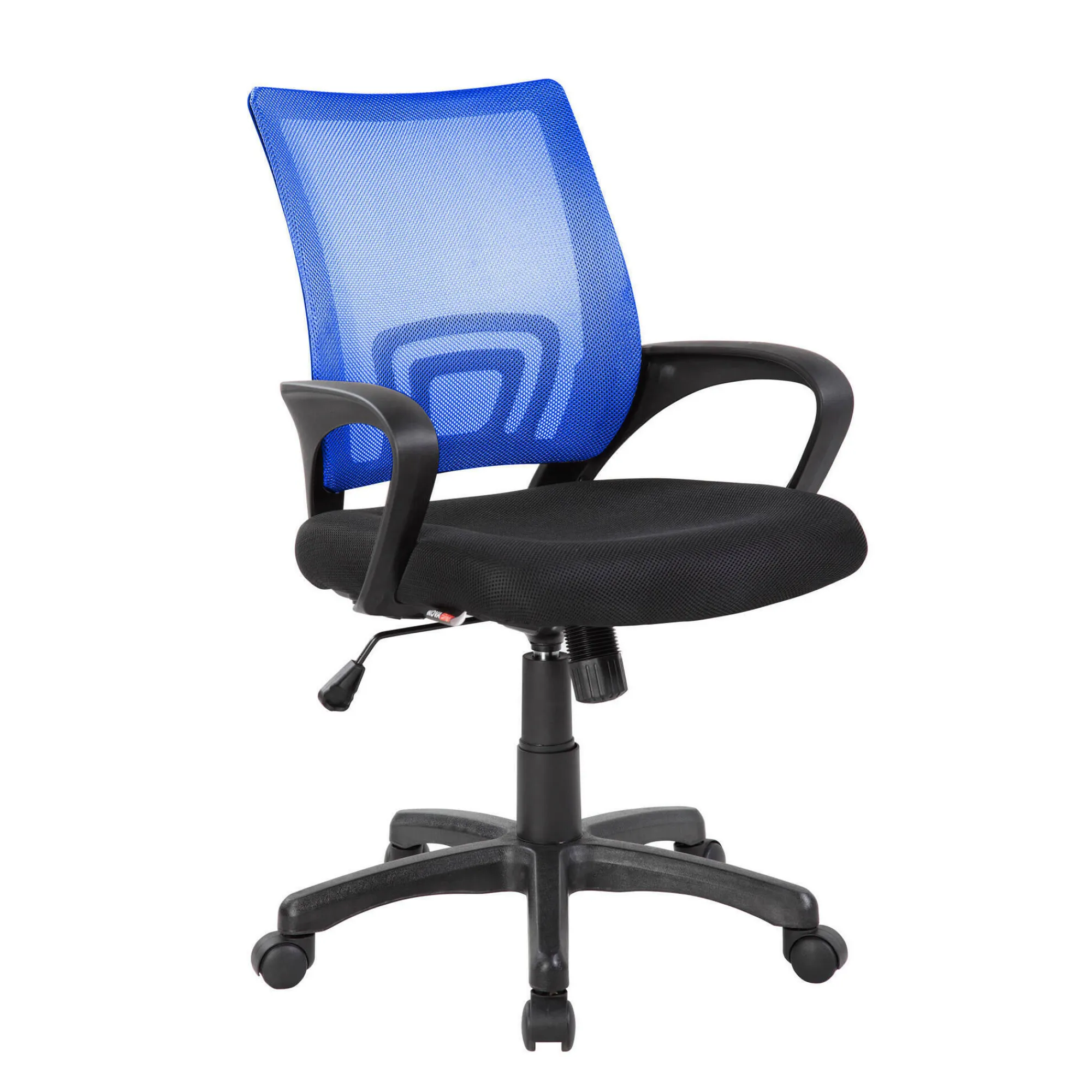 Sedia con ruote Reticolo, 59x54h90/100 cm, Nero e Blu<Dmora Hot