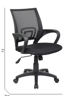 Sedia con ruote Reticolo, 59x54h90/100 cm,<Dmora Cheap