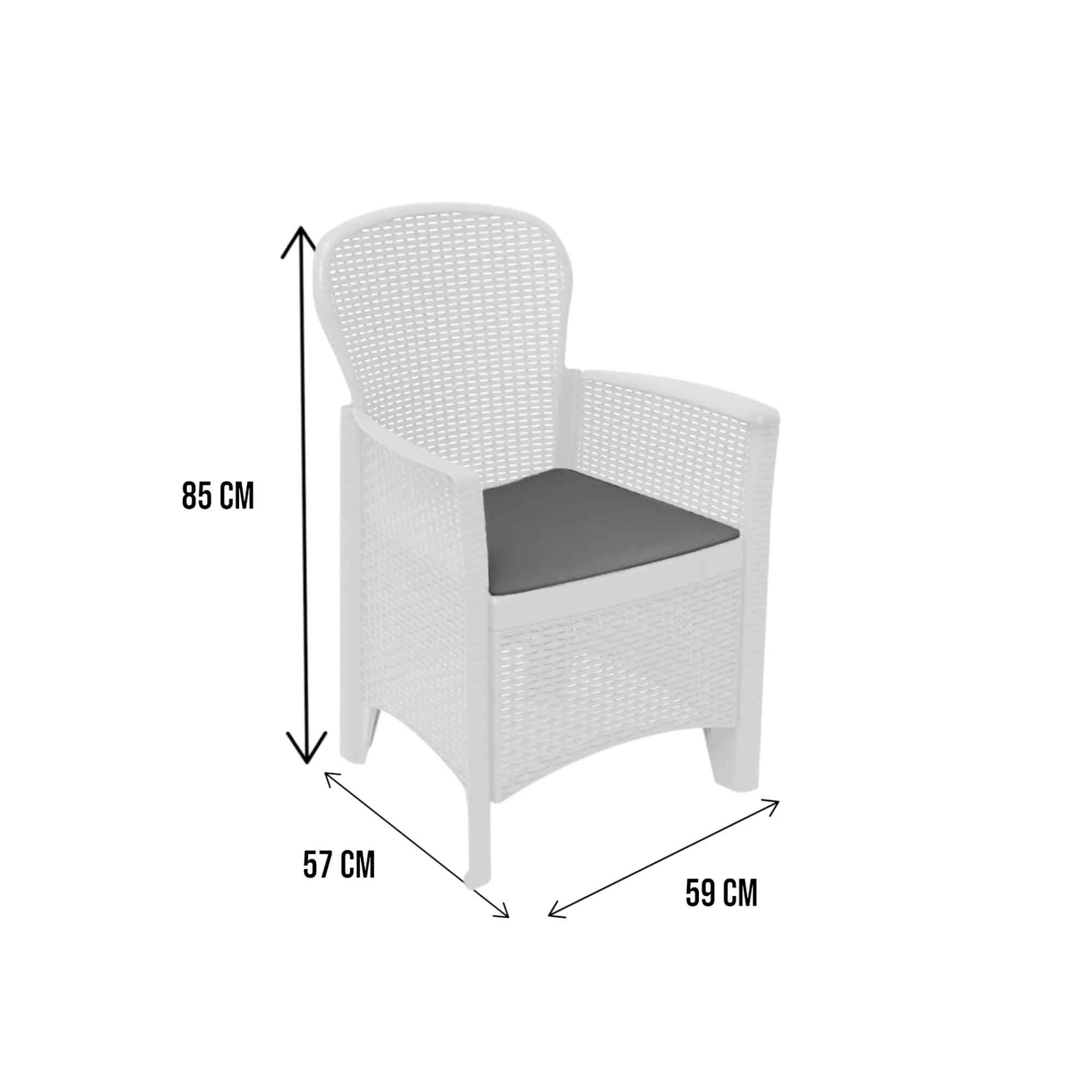 Sedia da esterno Amilton, 60x58h89 cm,<Dmora Hot