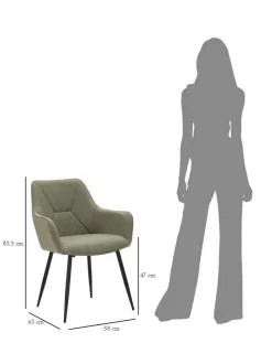 Sedia Editor, 58x63 h86 cm, Nero e Verde<Dmora Online