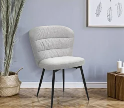 Sedia Leo, 58x61 h85 cm, Nero e Grigio<Dmora Cheap