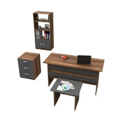 Set da ufficio Dgiampagli, Noce e Antracite<Dmora Online