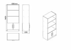 Set da ufficio Dgiampagli, Noce e Antracite<Dmora Online