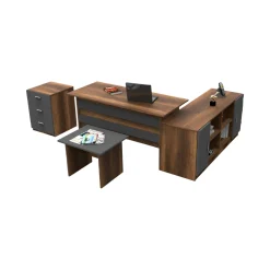 Set da ufficio Dgiovannin, Noce e Antracite<Dmora Best