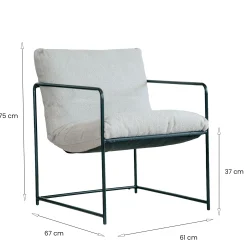 Set di 2 poltrone Appare, 61x67h75 cm,<Dmora Fashion