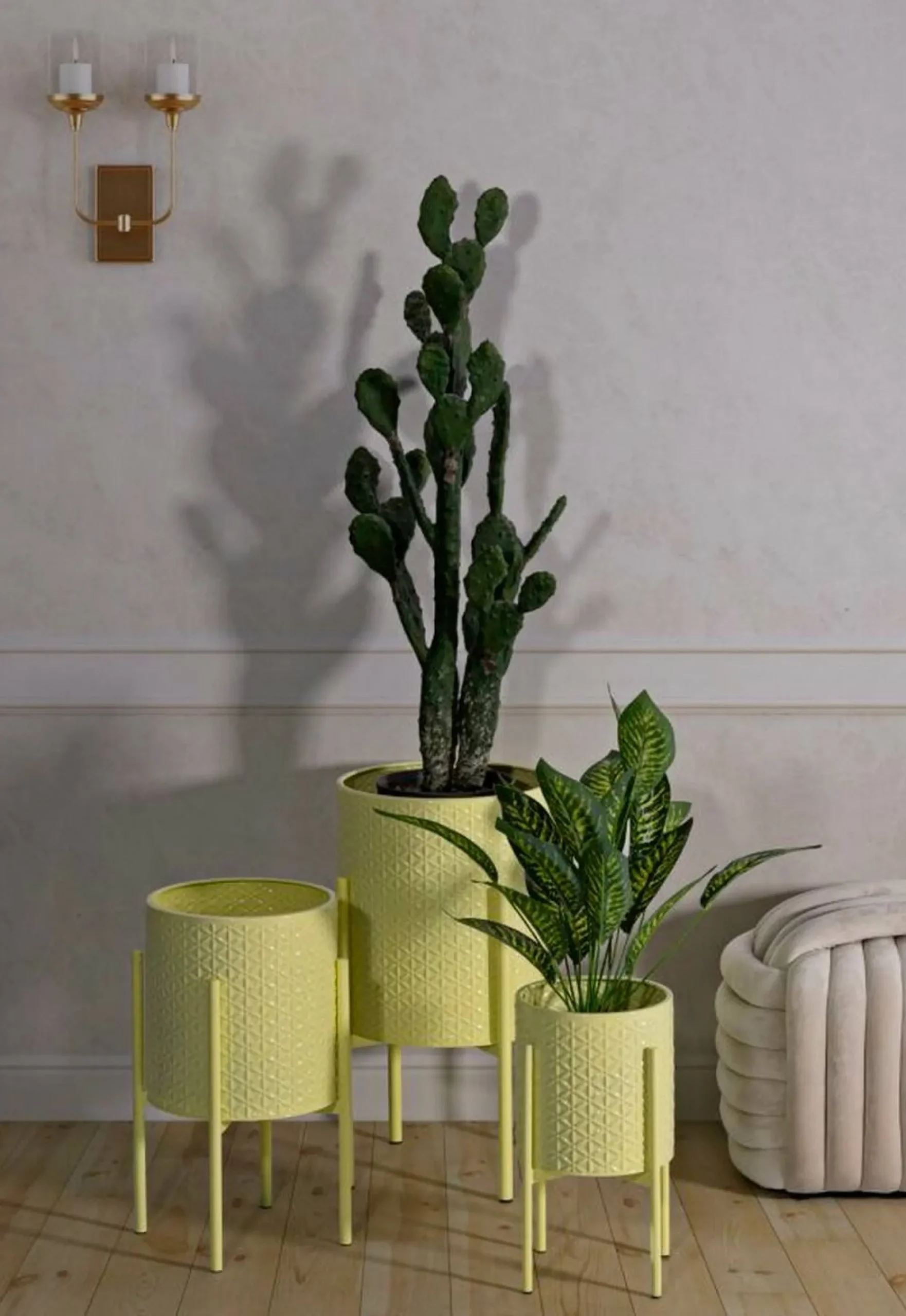 Set di 3 portavasi Cisterna, 36x36 h57 cm,<Dmora Fashion