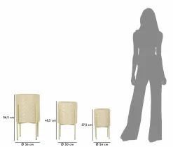 Set di 3 portavasi Cisterna, 36x36 h57 cm,<Dmora Best