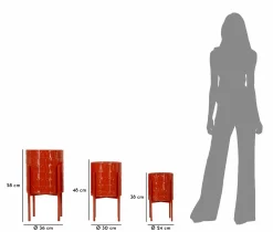 Set di 3 portavasi Cisterna, 36x36 h57 cm,<Dmora Store