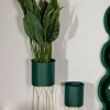 Set di 2 portavasi Parano, 23x23 h70 cm, Verde e Oro<Dmora Flash Sale