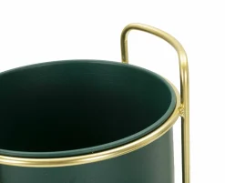 Set di 2 portavasi Rangone, 24x24 h70 cm, Verde e Oro<Dmora Cheap