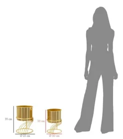 Set di 2 portavasi Sauri, 23x23 h36 cm,<Dmora Outlet