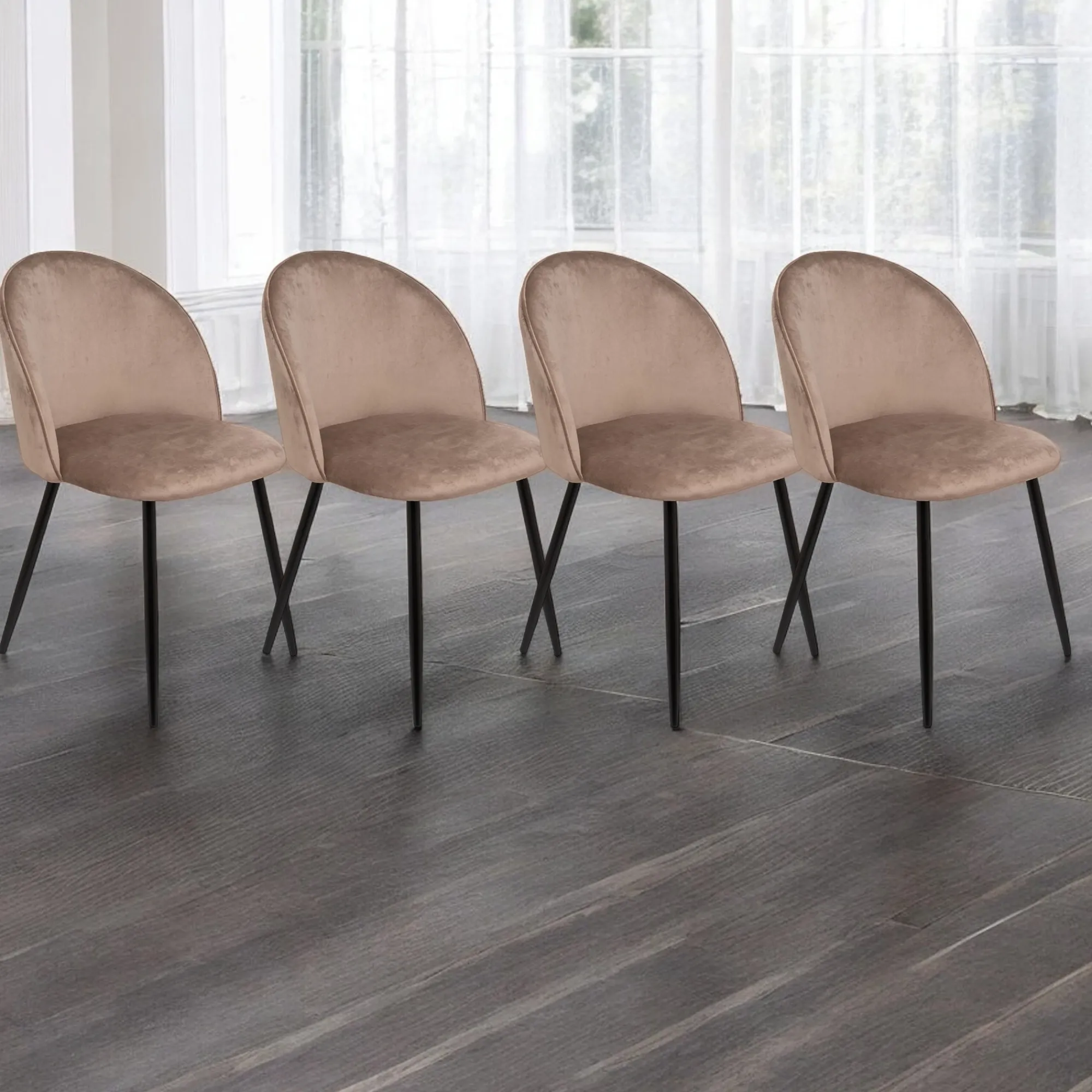 Set di 4 sedie Achito, 51x54h82 cm,<Dmora Sale