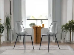 Set di 2 sedie Amstrong, 53x46h81 cm, Fumé<Dmora Store