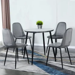 Set di 4 sedie Amstrong, 53x46h81 cm, Fumé<Dmora Clearance