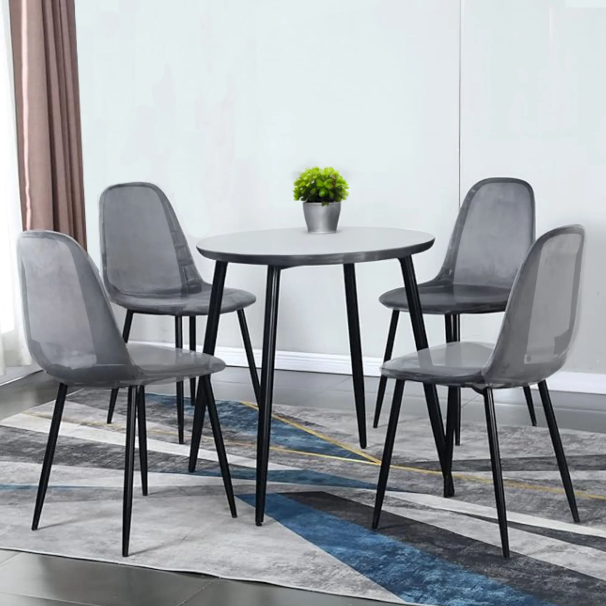 Set di 4 sedie Amstrong, 53x46h81 cm, Fumé<Dmora Clearance