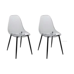 Set di 2 sedie Amstrong, 53x46h81 cm, Fumé<Dmora Store
