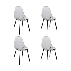 Set di 4 sedie Amstrong, 53x46h81 cm, Fumé<Dmora Clearance