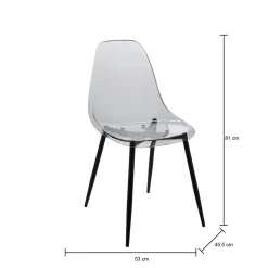 Set di 6 sedie Amstrong, 53x46h81 cm, Fumé<Dmora Clearance