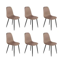 Set di 6 sedie Arter, 45x56h87 cm,<Dmora Flash Sale
