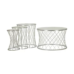 Set di 4 tavolini da salotto Cabiaglio, 70x70 h55 cm,<Dmora Clearance