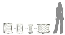 Set di 4 tavolini da salotto Cabiaglio, 70x70 h55 cm,<Dmora Clearance