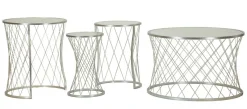 Set di 4 tavolini da salotto Cabiaglio, 70x70 h55 cm,<Dmora Clearance