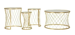 Set di 4 tavolini da salotto Cabiaglio, 70x70 h55 cm,<Dmora Best