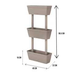 Set di 3 vasi Aldunga, 49x22h16 cm, Tortora<Dmora Flash Sale