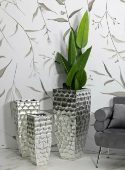 Set di 3 vasi Cavatore, 38x38 h91 cm,<Dmora Online