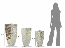 Set di 3 vasi Cavatore, 38x38 h91 cm,<Dmora Online