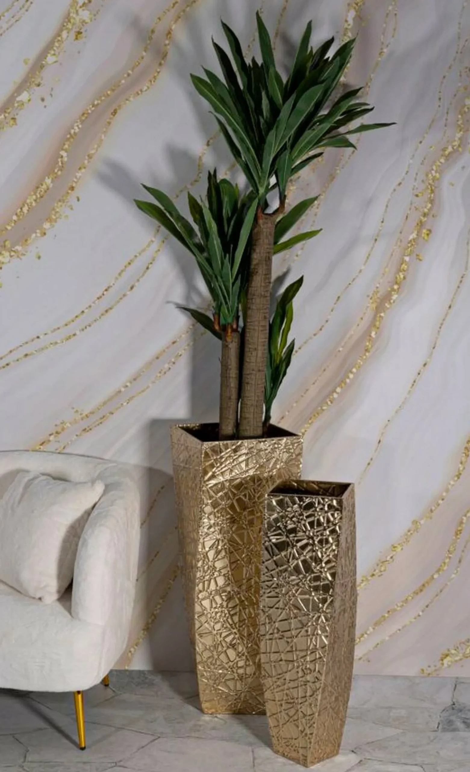 Set di 2 vasi Ritaldi, 34x34 h90 cm,<Dmora Cheap