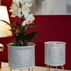 Set di 2 vasi Vif, 16x16 h20 cm, Bianco e Oro<Dmora Sale