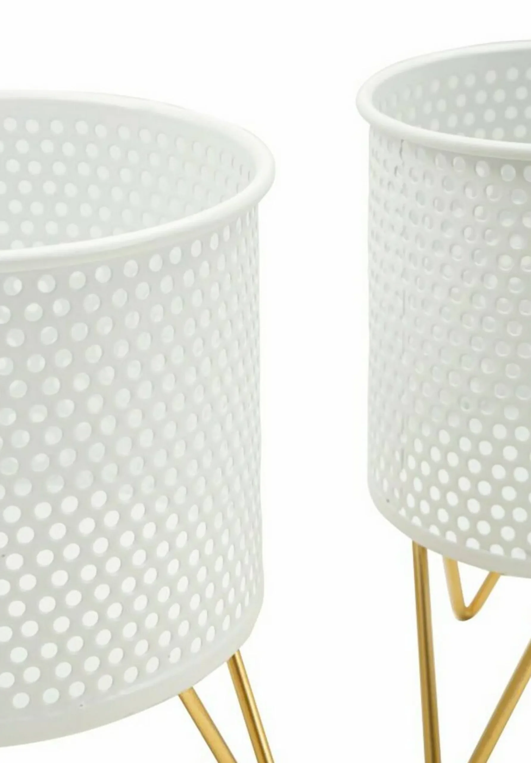 Set di 2 vasi Vif, 16x16 h20 cm, Bianco e Oro<Dmora Sale