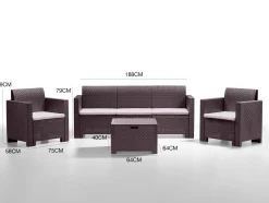 Set salotto da esterno Admiral, 100% Made in Italy,<Dmora Hot