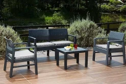 Set salotto da esterno Agnelo, 100% Made in Italy,<Dmora Cheap