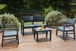 Set salotto da esterno Agnelo, 100% Made in Italy,<Dmora Cheap