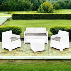 Set salotto da esterno Amer, 100% Made in Italy,<Dmora Clearance
