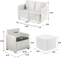 Set salotto da esterno Amer, 100% Made in Italy,<Dmora Clearance