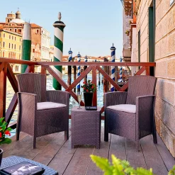 Set salotto da esterno Armin, 100% Made in Italy,<Dmora Discount