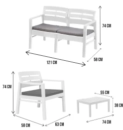 Set salotto da esterno Arti, 100% Made in Italy,<Dmora Online