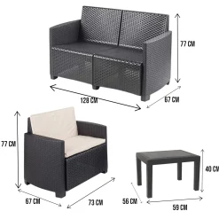 Set salotto da esterno Arabesk, 100% Made in Italy,<Dmora Clearance