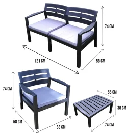 Set salotto da esterno Arti, 100% Made in Italy,<Dmora Discount