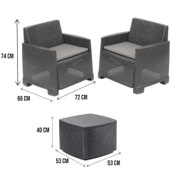 Set salotto da esterno Ari, 100% Made in Italy,<Dmora New