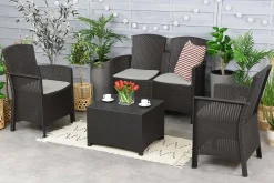 Set salotto da esterno Asiak, 100% Made in Italy,<Dmora Flash Sale